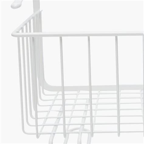 Buy Orion-Mattle Solid White Metal Shelf Holder with Hooks - 19 cm x 19 ...