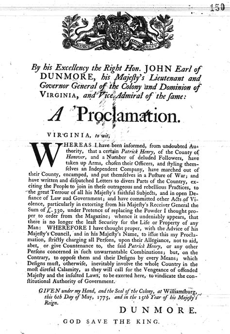 Revoking History: How the 11th Earl of Dunmore Honored Patrick Henry's ...
