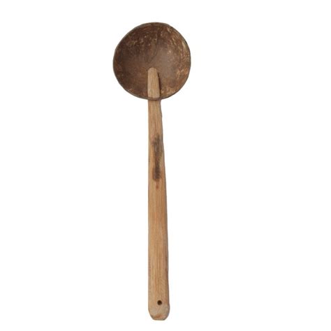 AESTHETIC Coconut Shell Wooden Cooking Ladle - Chiratta Thavi - Large ...