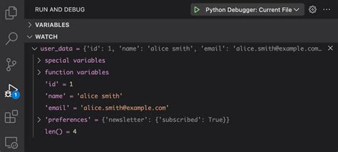 Image result for vs Code Python Watch Variable