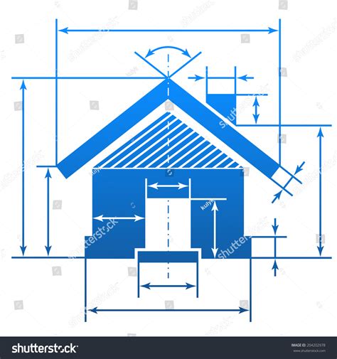 Home Symbol Dimension Lines Element Blueprint: vector de stock (libre ...