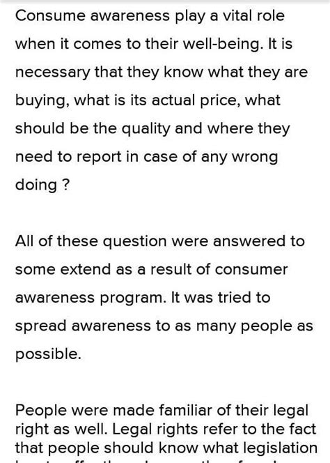 conclusion of consumer awareness in 100 words don't copy and no spam ...