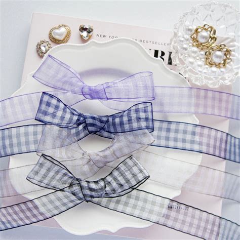 25mm幅ギンガムチェックオーガンジーリボンテープ/1m | COCONEL