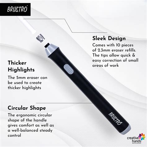 BRUSTRO Automatic Eraser | 2.3mm, 5mm| 22 Refills, 2 Eraser Holders ...