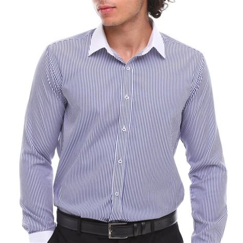 Buy Blue and White Striped Collared Shirt Online In India - Etsy India