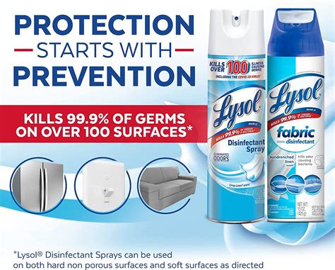 Lysol Disinfectant Spray + Fabric Sanitizing 3-Pack: Crisp Linen ...