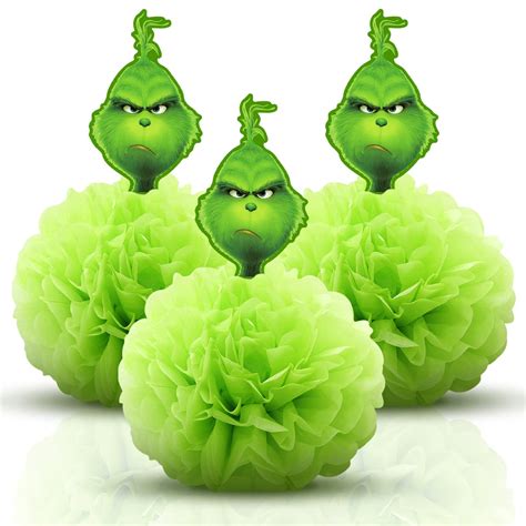 JWSeeMe 3pcs Grinch Paper Centerpieces Party Supplies Tables ...