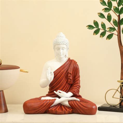 Vedas S-Aye Blessing Buddha Brown Polyresin Showpiece (Single ...