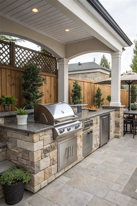 13+ Stylish Small Covered Outdoor Kitchen Ideas | Outdoor kitchen decor ...
