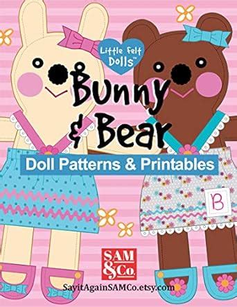 Bunny & Bear Doll Patterns & Printables: Easy to Make 9" Cloth Dolls ...