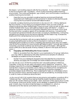 Image result for Example of edTPA Commentary Task 2