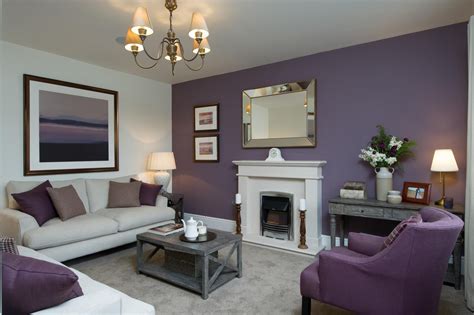 This living room has a colour scheme of beautiful heather tones which ...