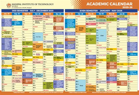 Academic Calendar 2025-2026 for MANIPAL INSTITUTE OF TECHNOLOGY - Studocu