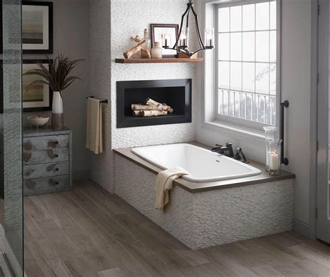 Curve 7236C Acrylic Drop-in Center Drain Bathtub in White | Bath ...