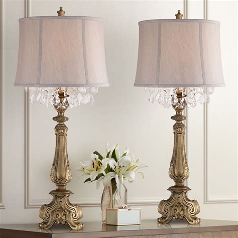 Barnes and Ivy Dubois Traditional End Table Lamps Set of 2, Antique ...