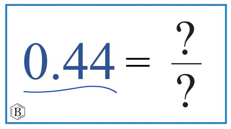 0.44 as a Fraction (simplified form) - YouTube