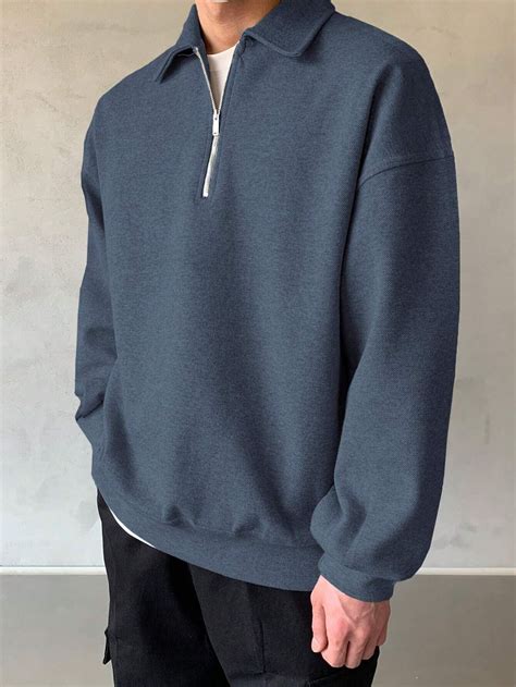 Plain Half Zip Sweatshirt | Mens smart casual outfits, Cool outfits for ...