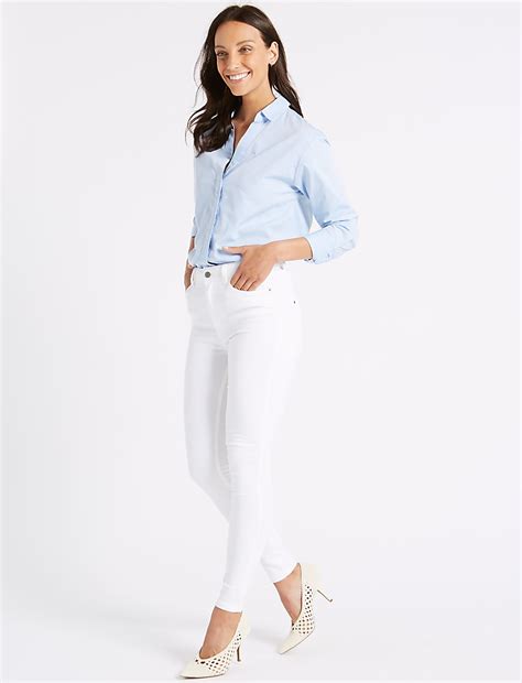 Buy Tencel™ Blend Mid Rise Super Skinny Jeans at Marks & Spencer