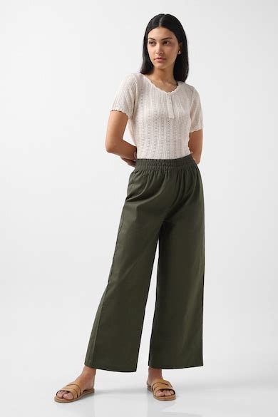 Buy Women Olive Solid Casual Regular Fit Trousers Online - 759314 | Van ...
