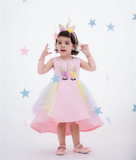 Shop Baby Pink Unicorn Dress for Girls – FayonKids