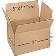 BonKaso 3 Ply Corrugated Boxes for Packaging | 15"x11"x9" (Pack of 25 ...