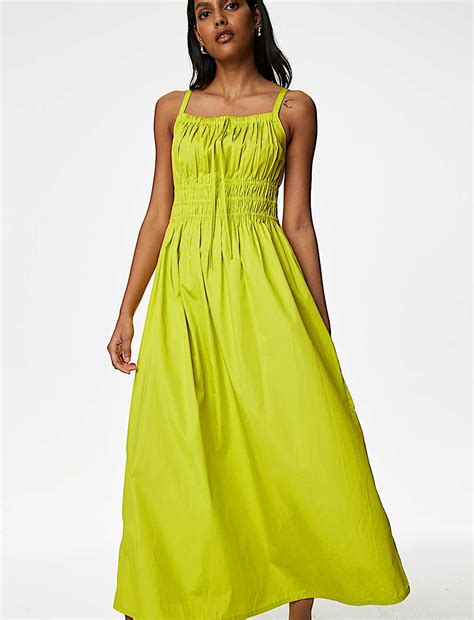 Buy Smocked Strappy Midaxi Dress at Marks & Spencer