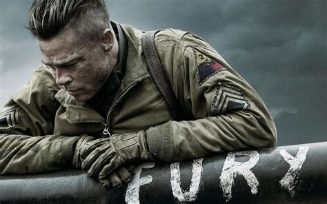 Brad Pitt in Fury - HD Movie Wallpaper