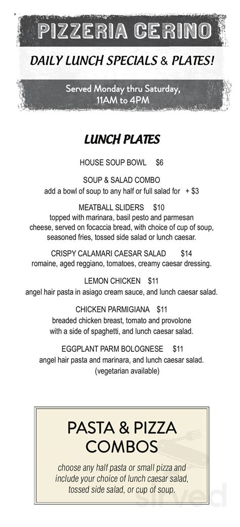 Eddie's Pizzeria Cerino menu in Seven Hills, Ohio, USA