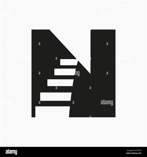 Letter N Stair Logo. Step Logo Symbol Alphabet Based Vector Template Stock Vector Image & Art ...