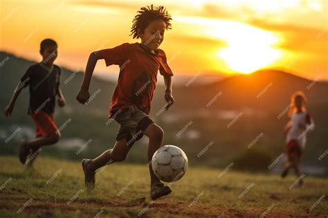 Premium Photo | Happy african kids playing with ball Childrens football ...