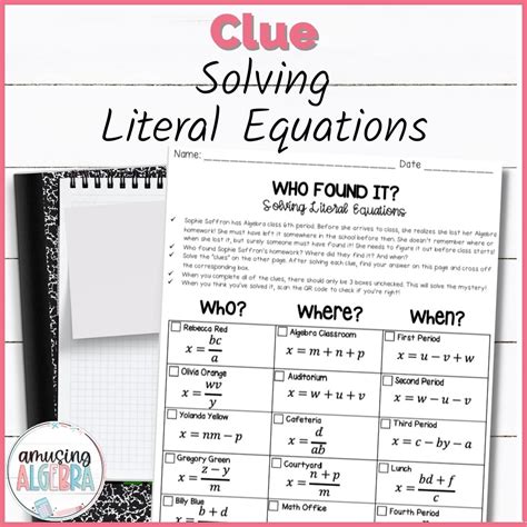 Halloween Literal Equations Worksheet | Made By Teachers - Worksheets ...