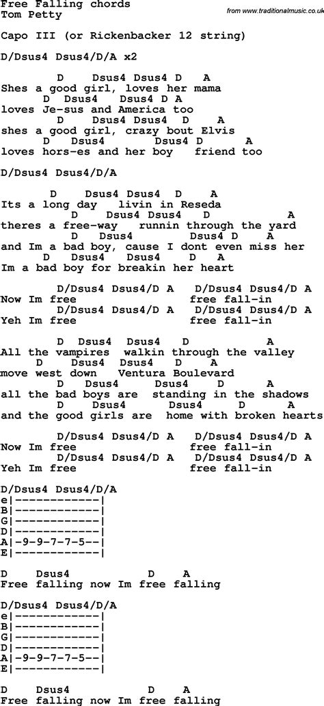 Free Fallin Guitar Chords