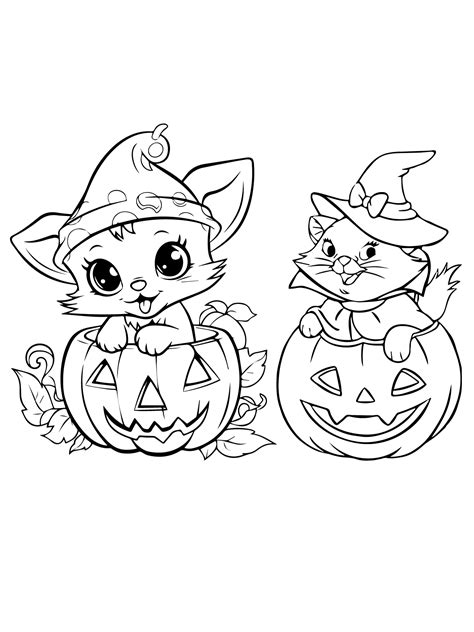 Kawaii Halloween Coloring Page