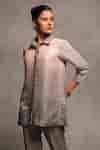 Buy Pink Linen Collared Tamanegi Dual Toned Shirt And Pant Co-ord Set ...