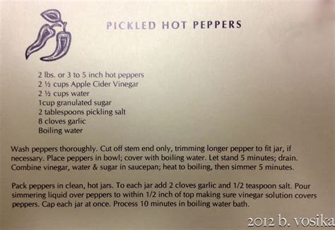 pickled hot peppers and garlic