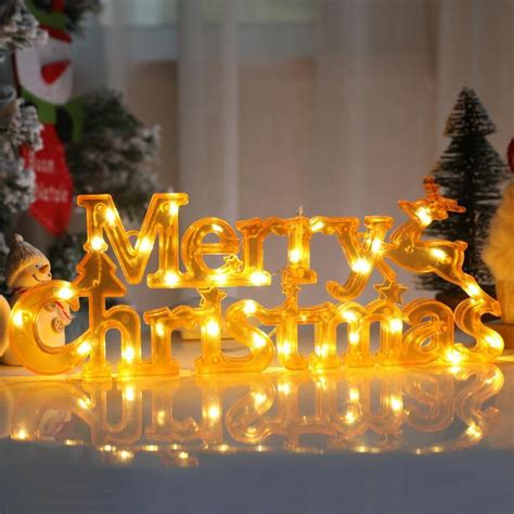 Buy Merry Christmas Letter Light LED Light Up Merry Christmas Signs ...