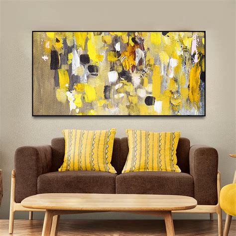 Abstract Yellow Wall Art Premium Canvas Wall Painting – Vibecrafts