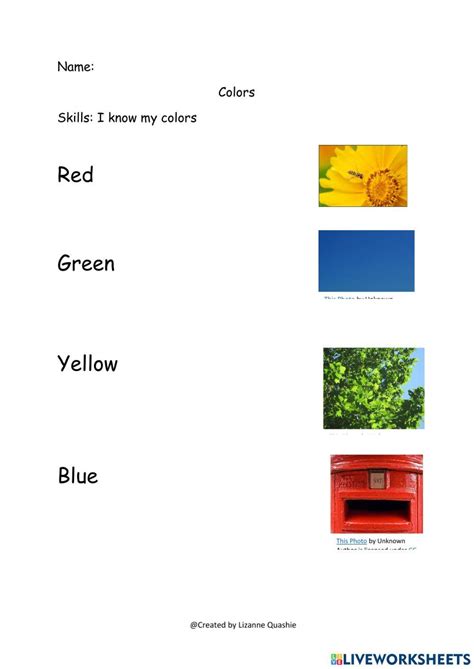 Image result for Color-Matching Chart Worksheet