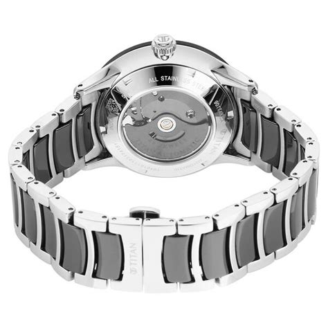 Buy Online Titan Ceramic Fusion Automatic Black Dial Silver Dual-Toned ...