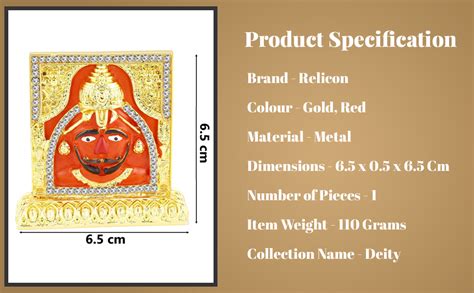 Relicon Salasar Balaji Idol | Lord Hanuman Idol (R-140) Red Metal ...