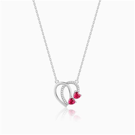 Silver Twin Hearts Pendant With Link Chain – GIVA