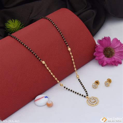 1 Gram Gold Plated Best Quality Gold Plated Mangalsutra Set for Lady ...