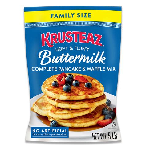 Krusteaz Complete Buttermilk Pancake and Waffle Mix, Light & Fluffy, 5 ...