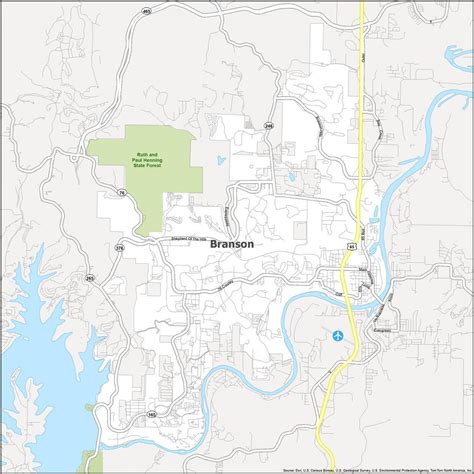 Printable Map Of Branson Missouri