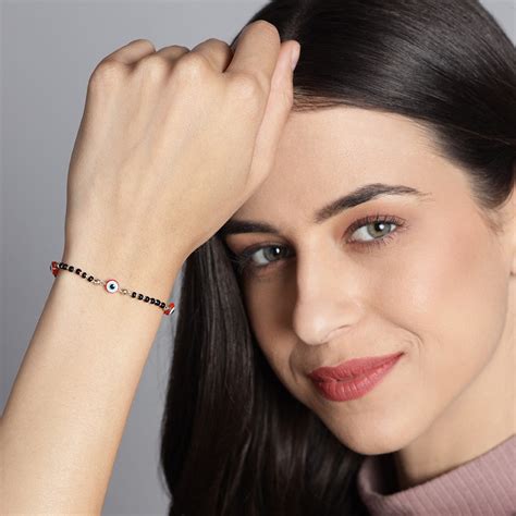 Triple Evil Eye 925 Sterling Silver Beaded Bracelet- Valentine's Gift ...