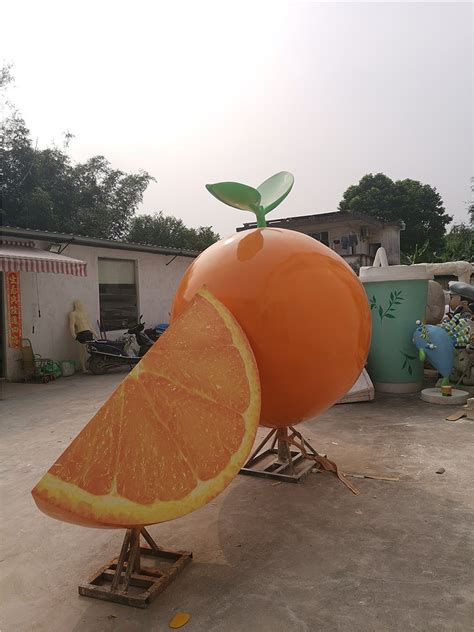 户外果园形象景观摆件玻璃钢橘子柿子雕塑仿真水果雕塑_满天下艺术雕塑-站酷ZCOOL