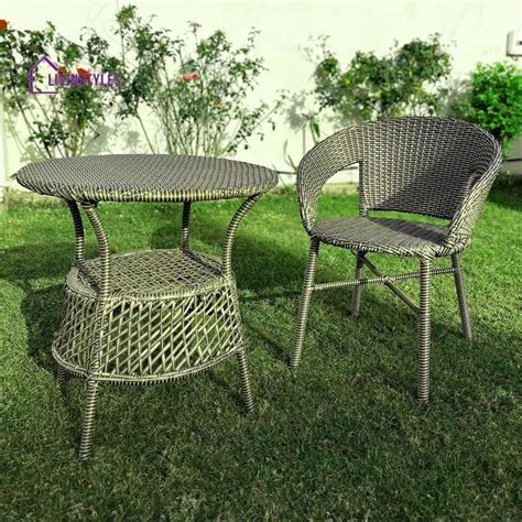 Buy Adrista Single Seater Wicker & Iron Outdoor Set Online in India at ...