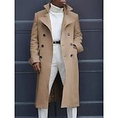 Men's Winter Coat Peacoat Business Casual Winter Polyester Windproof ...