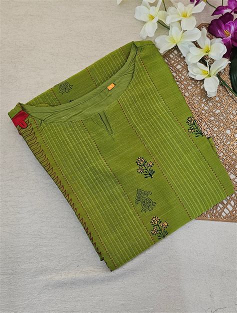 Silk Work Kurti - Green – Looms Legacy