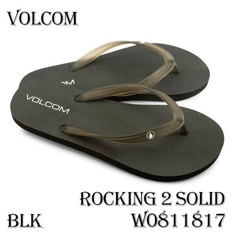 W0811817 ボルコム ビーチサンダル レディース ブラック 黒 23cm 24cm 25cm ROCKING 2 SOLID ...